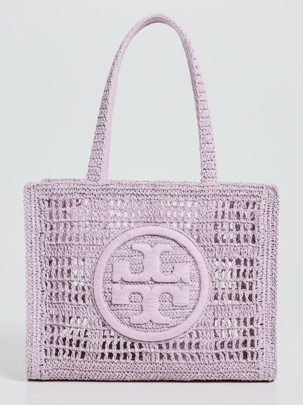 NWT , tory burch ELLA HAND-CROCHETED SMALL TOTE pale purple